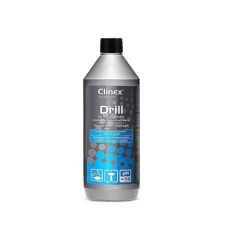 Żel do udrażniania rur, profesjonalny środek do kanalizacji, Drill - Clinex, 1 litr