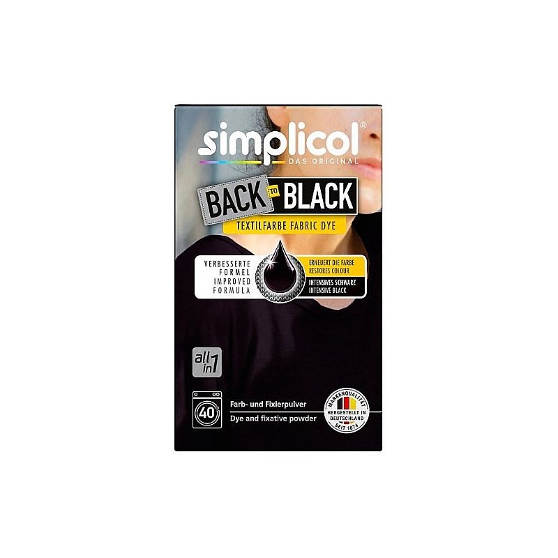 Farba, barwnik, do czarnych, ubrań, do odświeżania, sprane, wyblaknięte, Back to Black - Simplicol, Heitmann, 400 g.