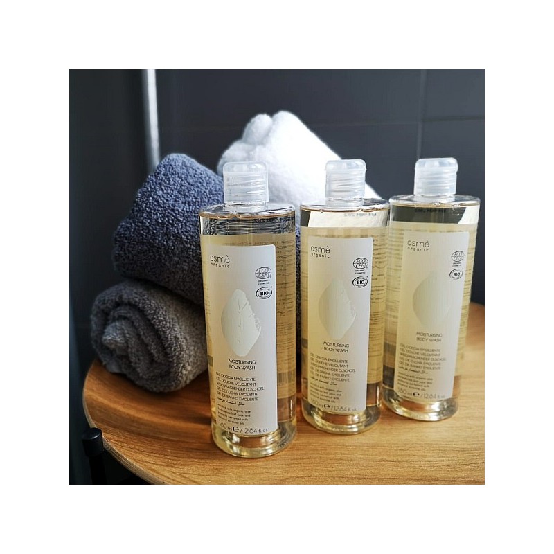 Body Wash, żel pod prysznic bez parabenów, ekologiczne kosmetyki hotelowe w zestawie - Osme, 3x380 ml.
