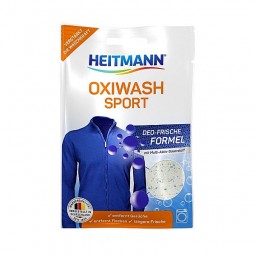 Odplamiacz, neutralizator, w proszku, saszetka, do ubrań sportowych, dresów, usuwa zapach potu, Oxiwash Sport - Heitmann, 50 g.