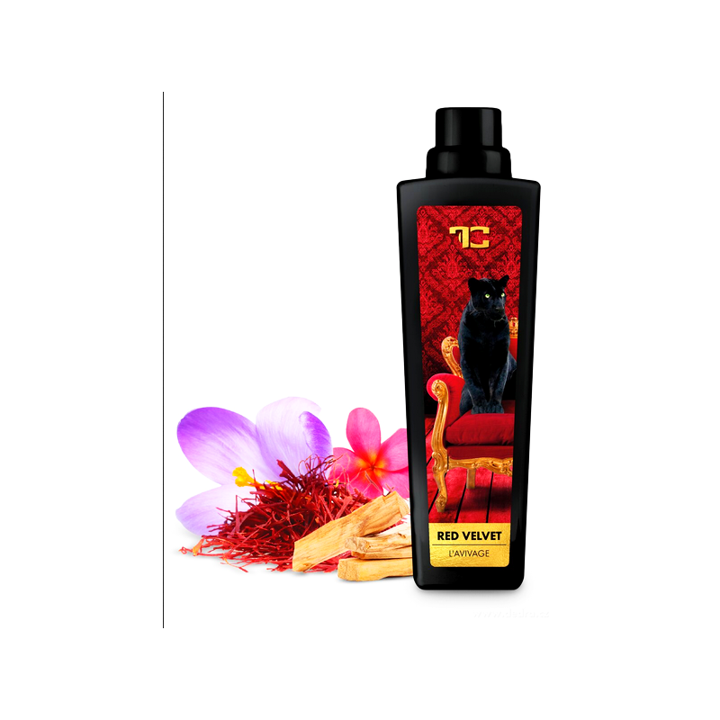 Płyn do płukania, zmiękczający, antystatyczny, perfumowany, skoncentrowany, Red Velvet - Dedra, 750 ml.