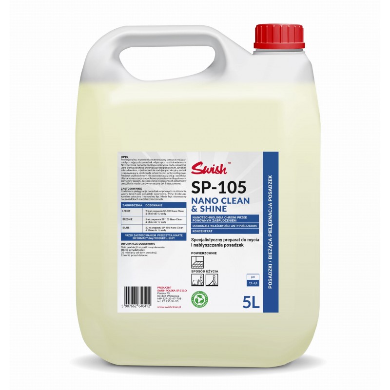SP-105 Nano Clean & Shine - mycie i nabłyszczanie podłóg, parkietów, mebli drewnianych - 5l Swish SP-105 Nano Clean & Shine