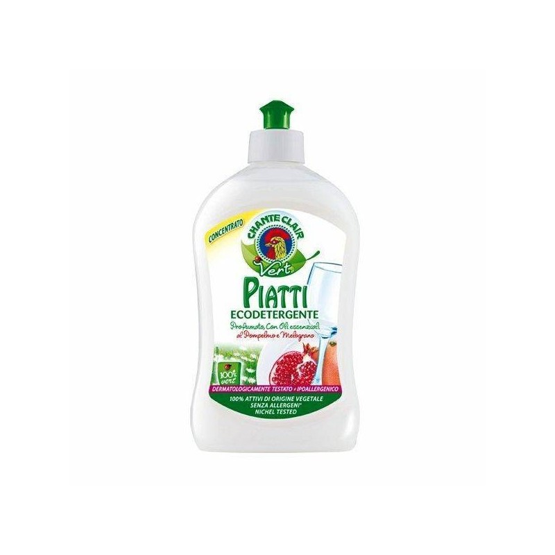 Płyn do mycia naczyń ekologiczny, olejki naturalne, grejpfrut i granat, vert ecodetergente -CHANTECLAIR, 500 ml