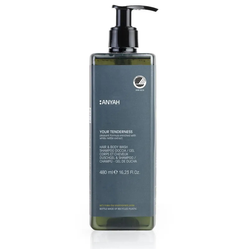 Szampon i żel pod prysznic w jednym, z pokrzywą, hair&body - Anyah, 480 ml