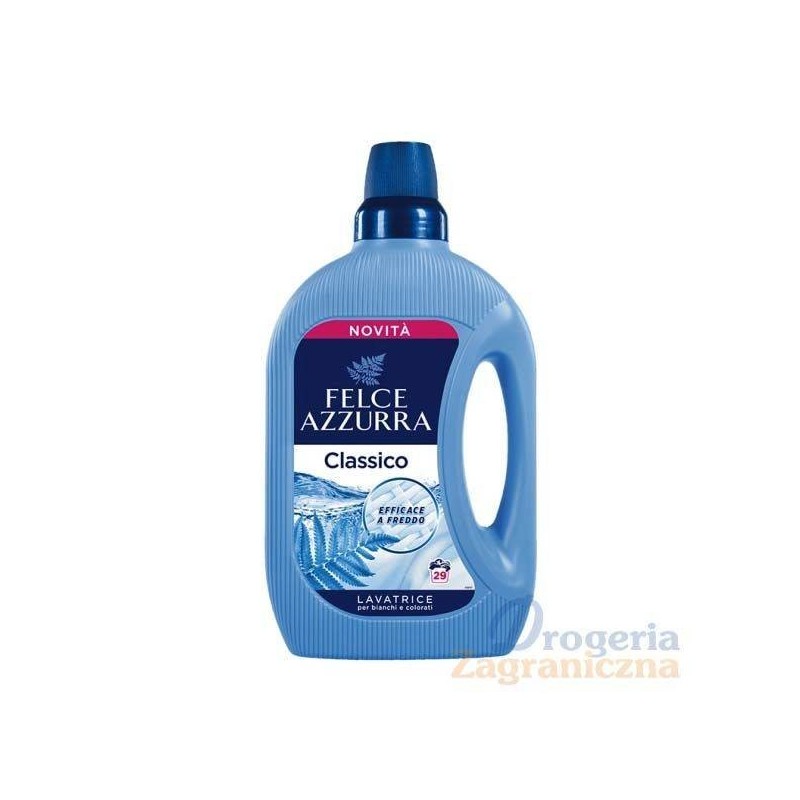 Włoski, płyn, żel, do prania, tkanin białych i kolorowych, Classico, koncentrat - Felce Azzurra, 1560 ml/ 29 prań